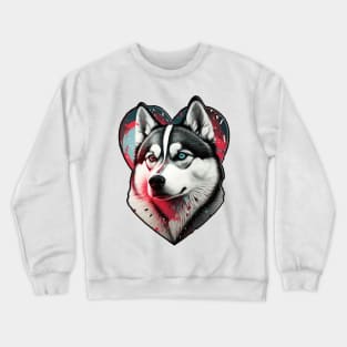 Husky is my valentine Crewneck Sweatshirt